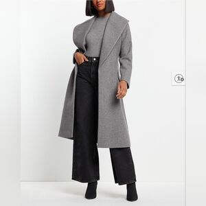 Express Gray Shawl Lapel Coay Winter‎ Over Coat Xs Oversized